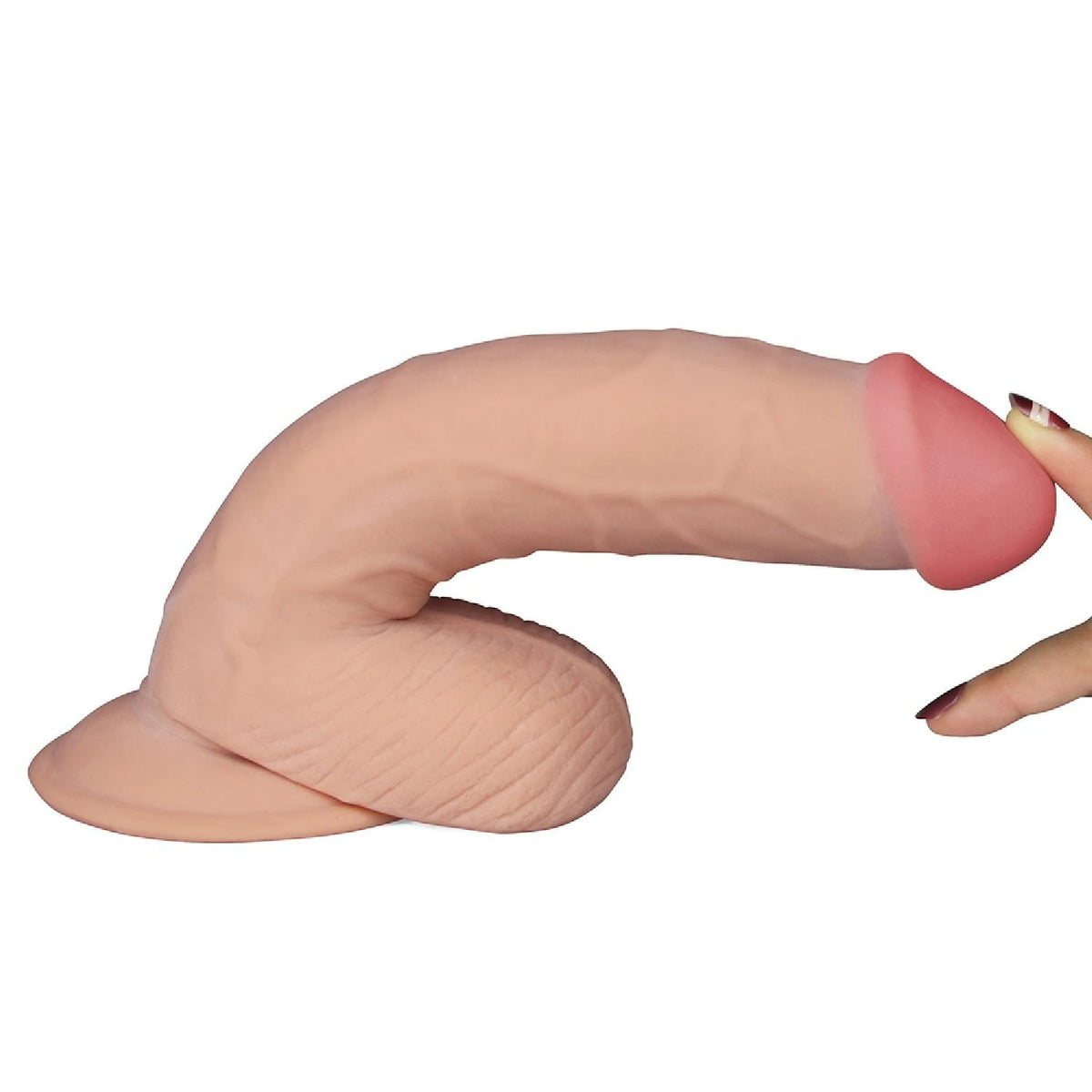 Realisztikus vibrátor 8.8″ Dude 10 sebesség – tapadókorongos, testszínű 20 cm | Lovetoy