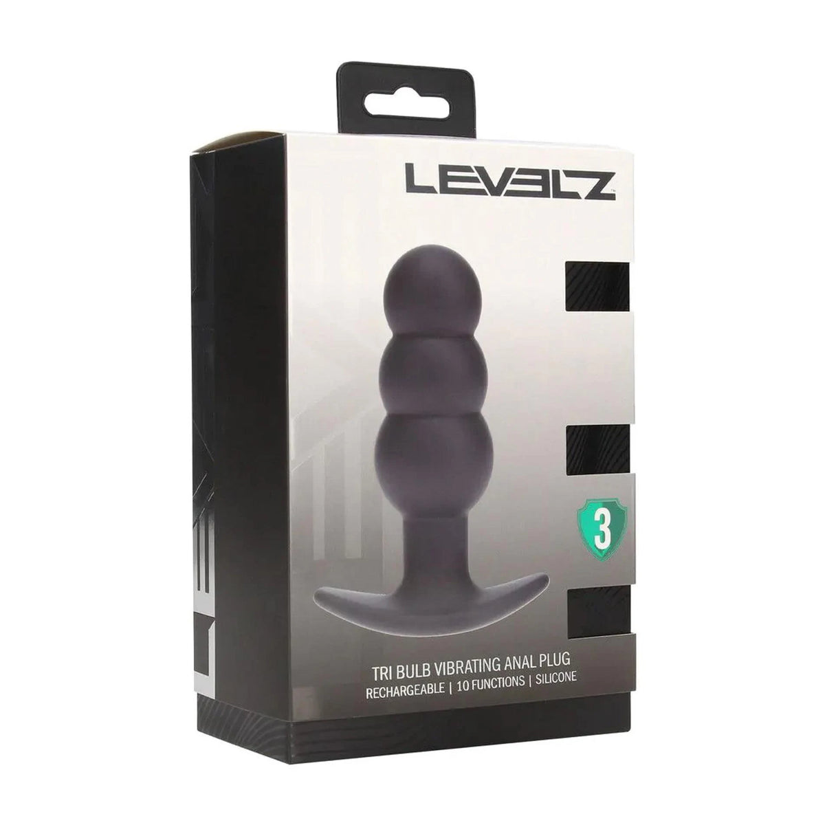 Plug anal Tri Bulb – vibratório, recarregável, preto | Levelz