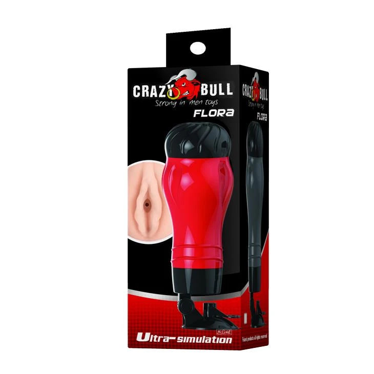 Maszturbátor Flora 28.3 cm – tapadókorongos, vibrációs, testszínű | Crazy Bull