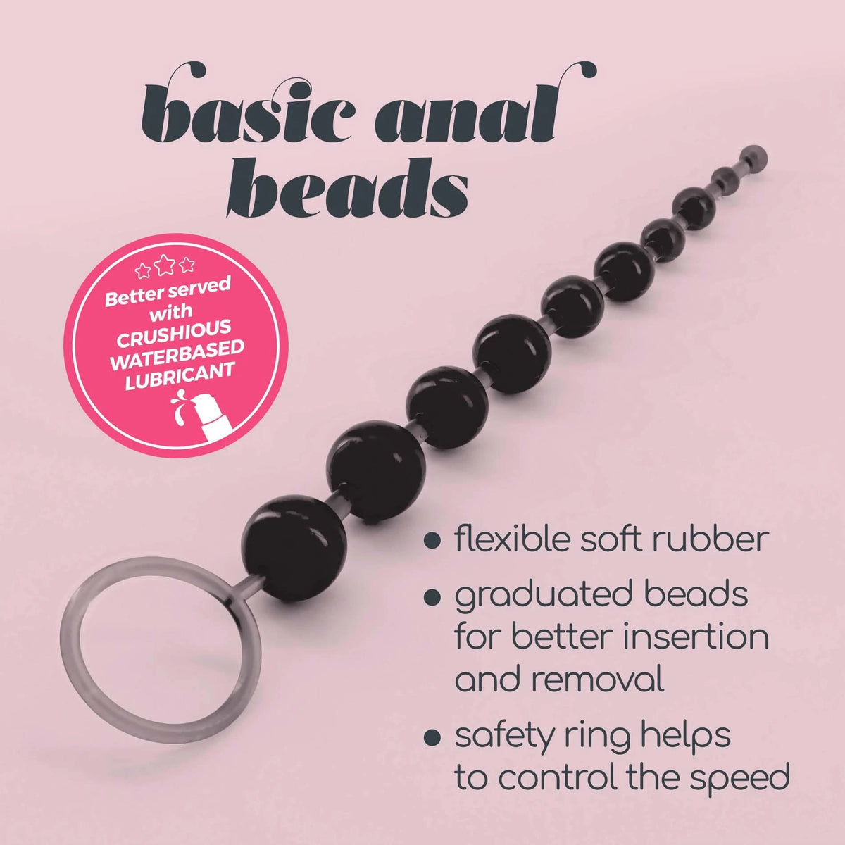 Palline anali Chain 25.4 cm – nera | Crushious