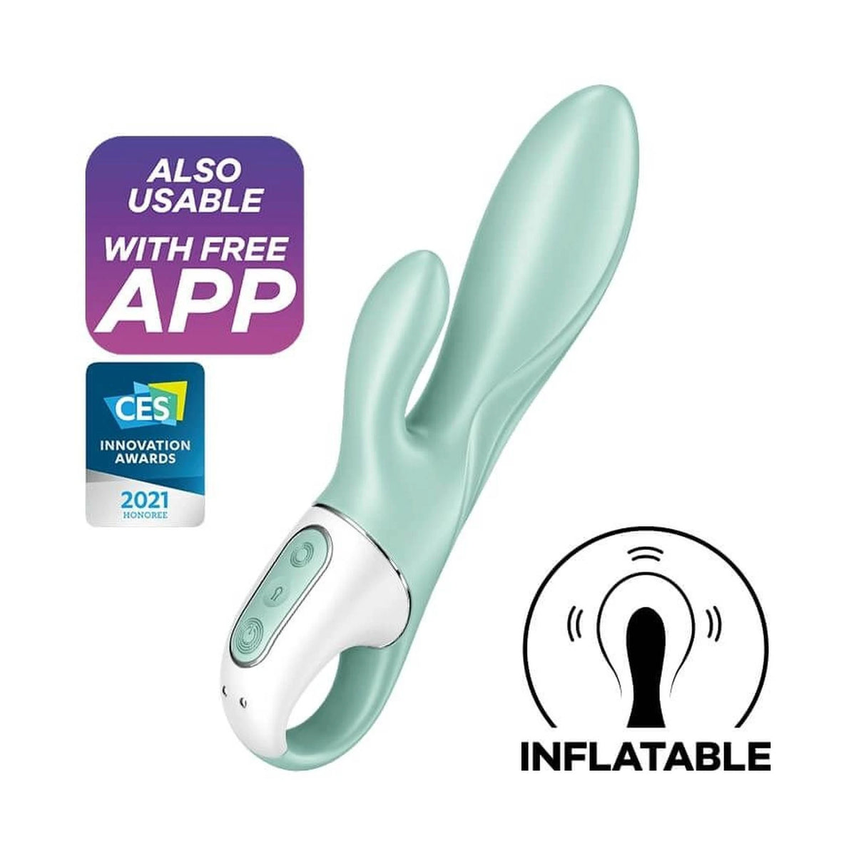 Pompa per il pene Air Connect – controllo da app, vibrante, verde | Satisfyer