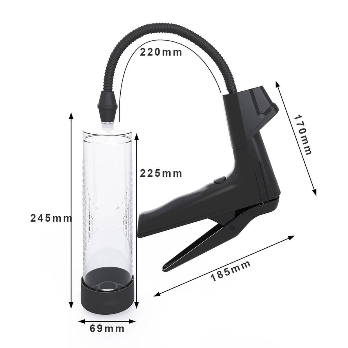 Pompe à pénis Manual digital display – transparente 60-00054 | Favorites