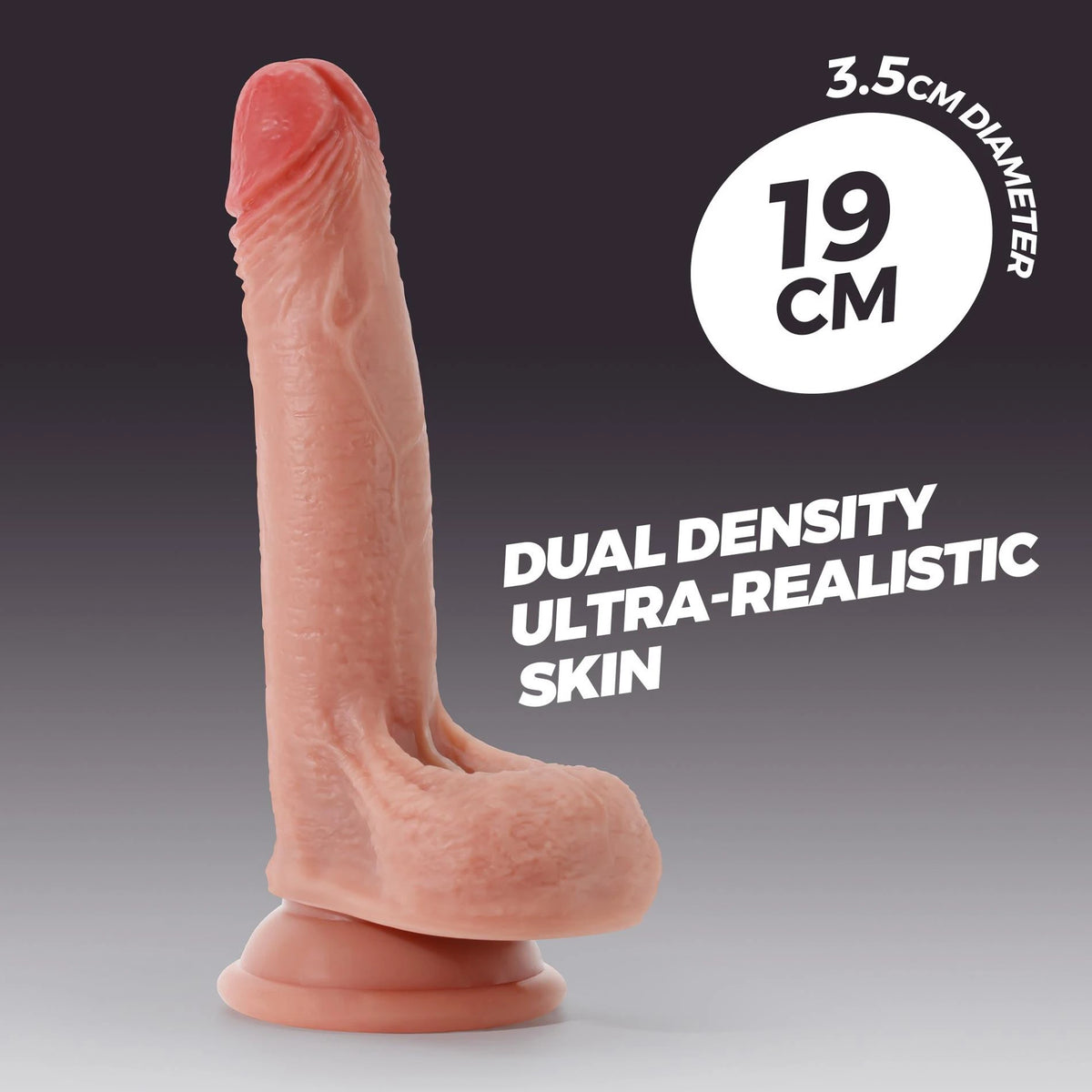 Realistic dildo Inviktus – with suction cup, nude EX24640 | Crushious