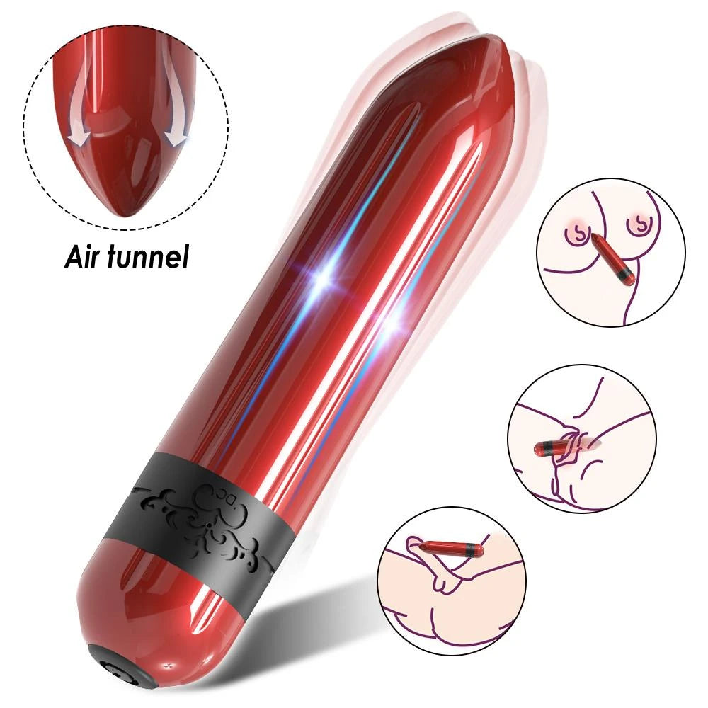 Mini vibratore Rocket 9 funzioni – ricaricabile, rosso | Favorites