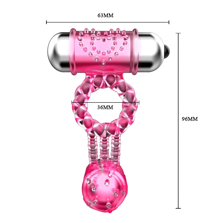 Anillo para el pene 10 funciones – vibrador, rosa BI-014080 | Baile