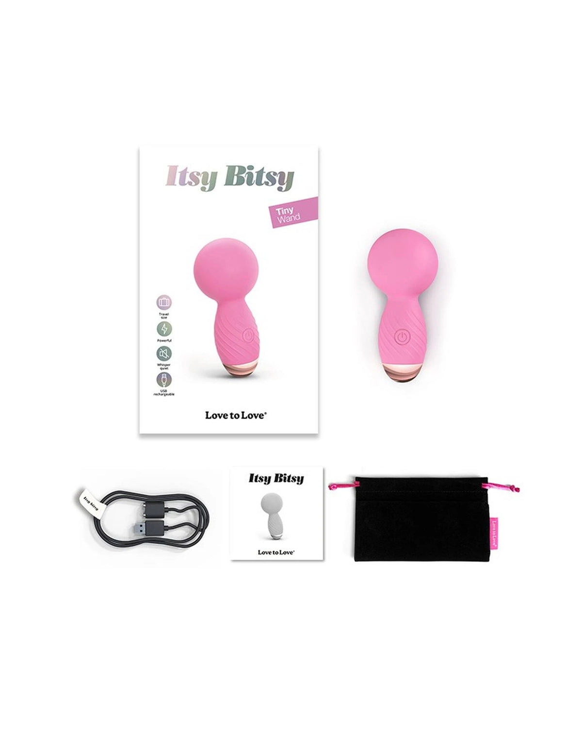 Massaggiatore wand 9 funzioni – ricaricabile, rosa | Love to Love
