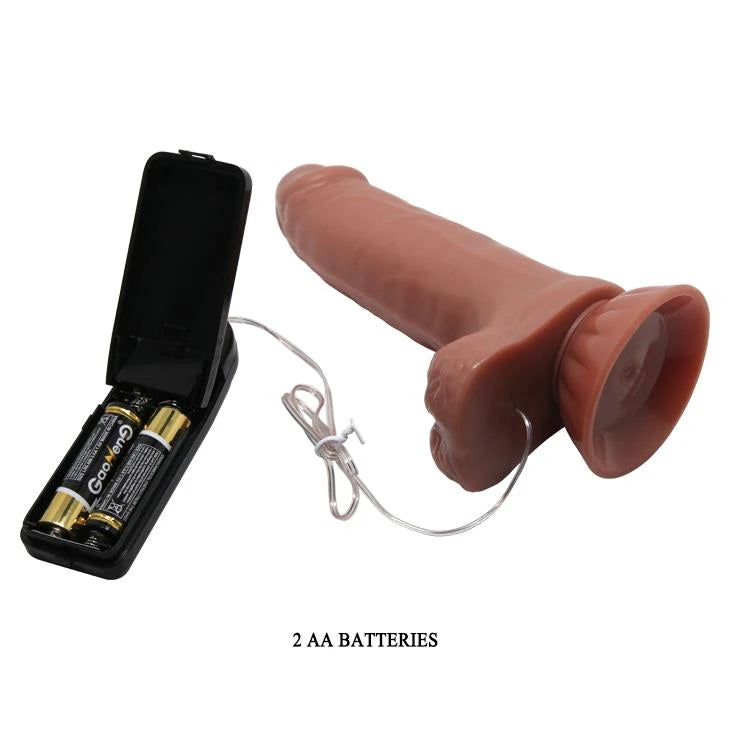 Realistic vibrator Maddox 7 3 base – remote control, with suction cup | Baile