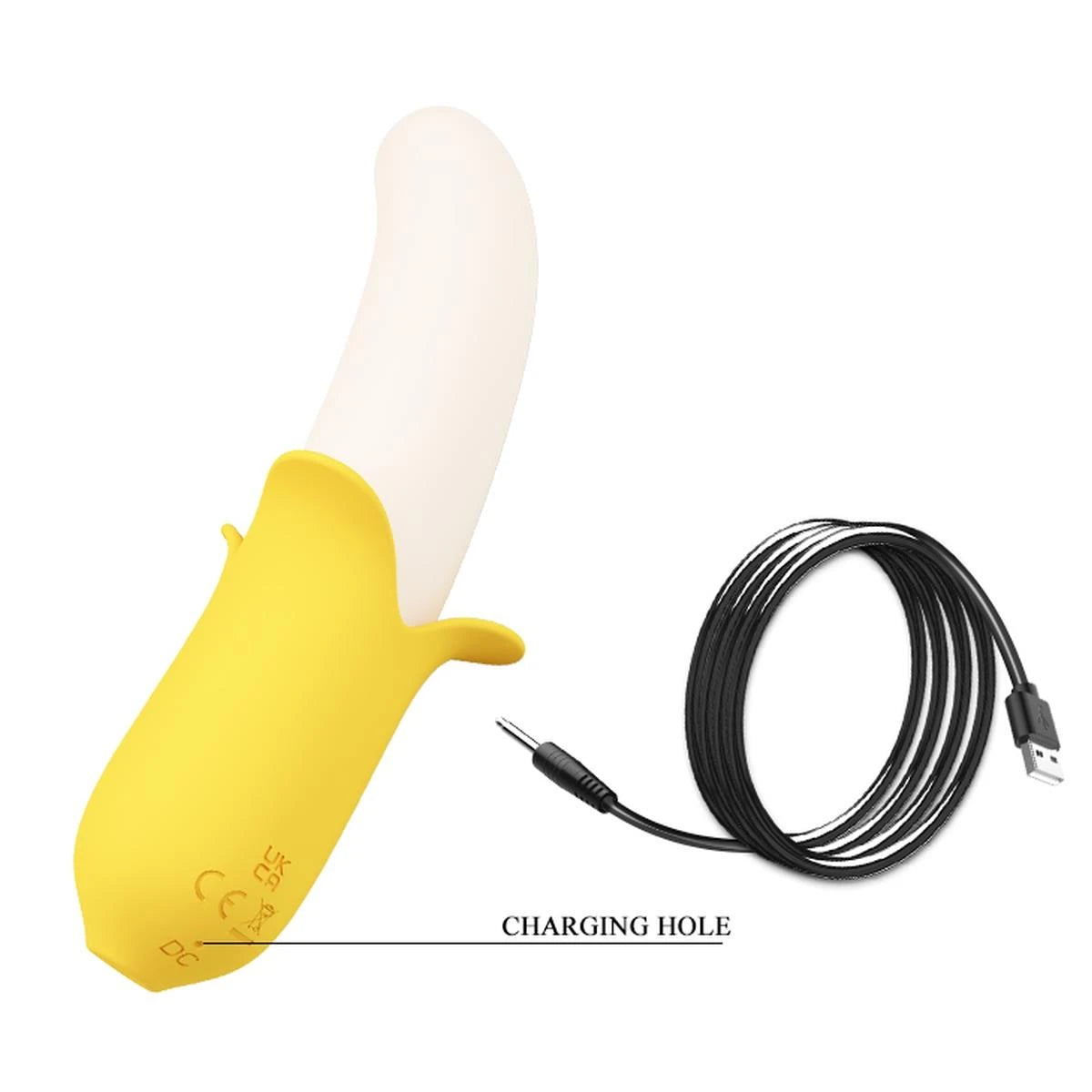 Vibromasseur classique Banana Greek 3 7 fonctions – rechargeable, à va-et-vient, blanc | Pretty Love