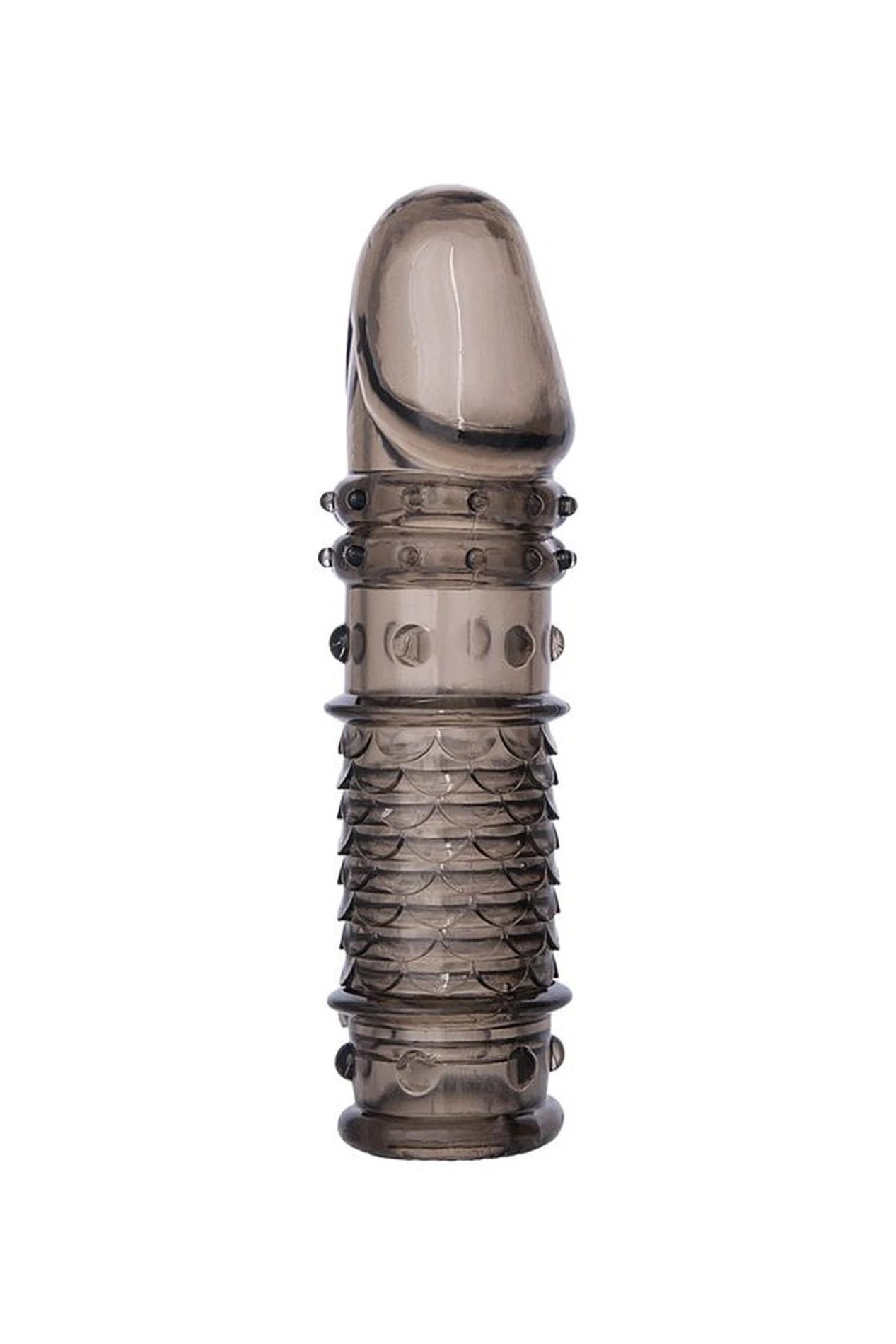 ToyFa XLover, manchon pour pénis, pour agrandissement, TPE, noir transparent, 13,5 cm