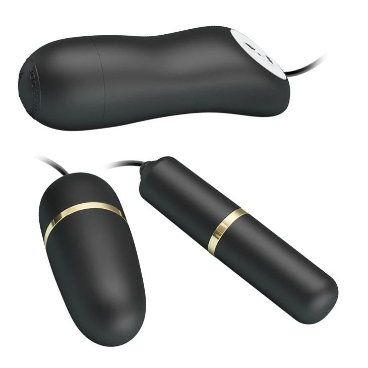 BDSM accessory Bullets 3 functions – remote control, vibrating, black | Pretty Love