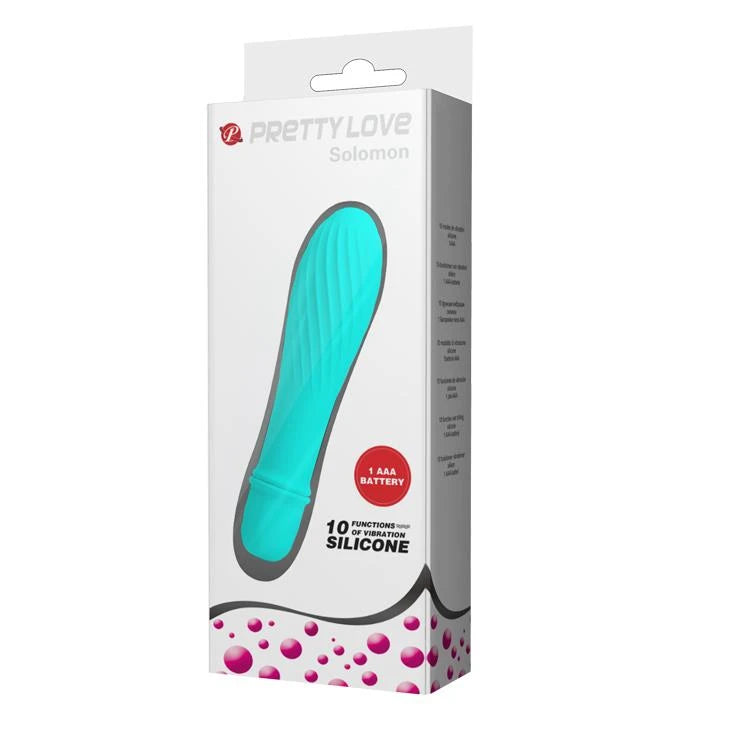 Mini vibrátor Solomon 10 funkció – világoskék | Pretty Love