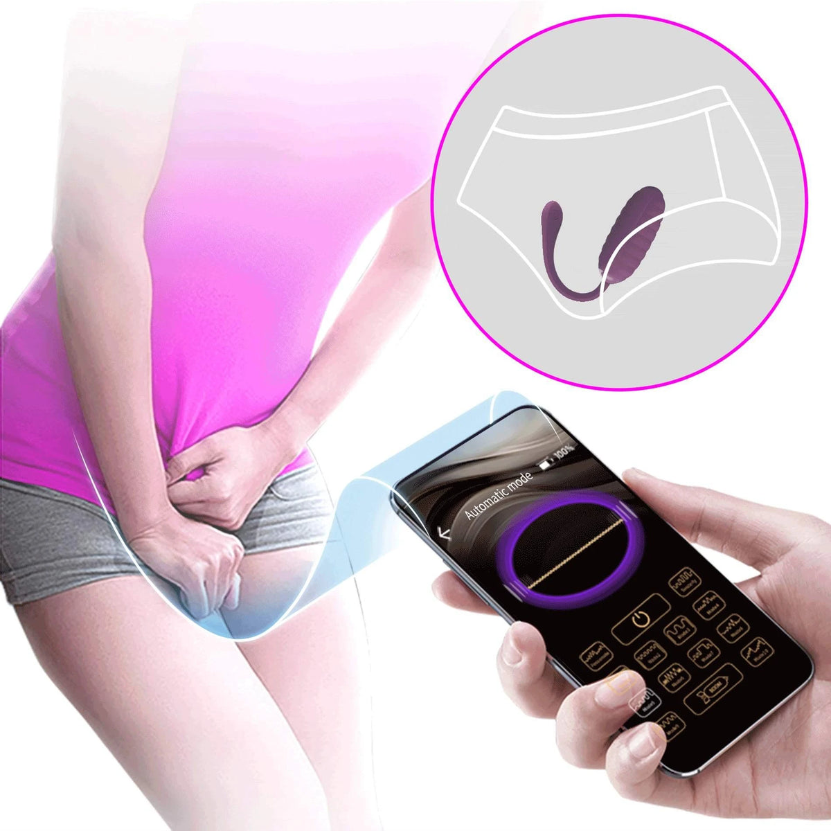 Ovetto vibrante Casper Mobile 12 funzioni – controllo da app, ricaricabile, prugna | Pretty Love