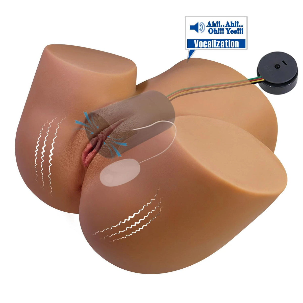 Masturbator Briony – rechargeable, vibrating, brown | Crazy Bull
