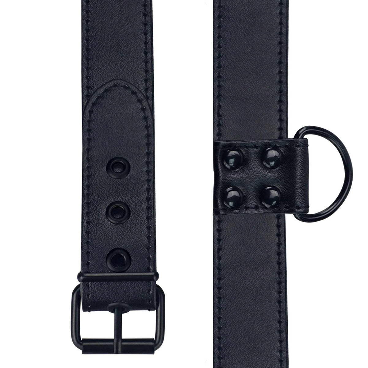 Entrave bondage Matt Collar With Leash – vibrante, noire | Lovetoy