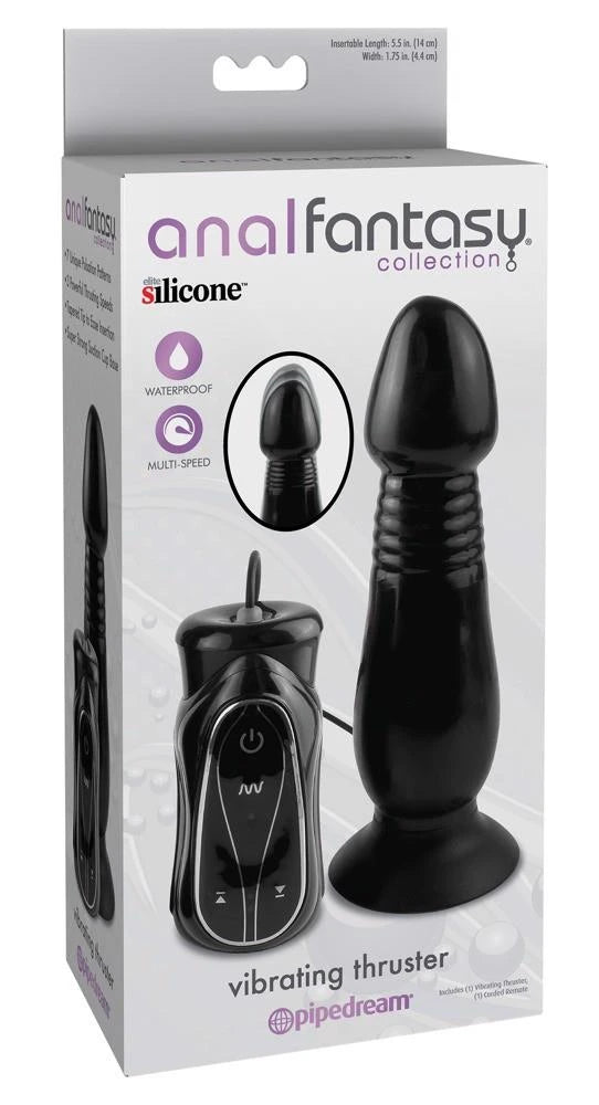 Plug anale AFC Thruster – vibrante, con telecomando, nero | Anal Fantasy