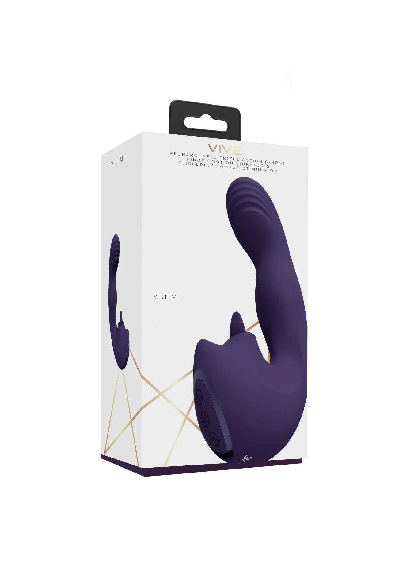 Yumi - Triple Motor G-Spot Finger Motion Vibrator and Flickering Tongue Stimulator - Purple