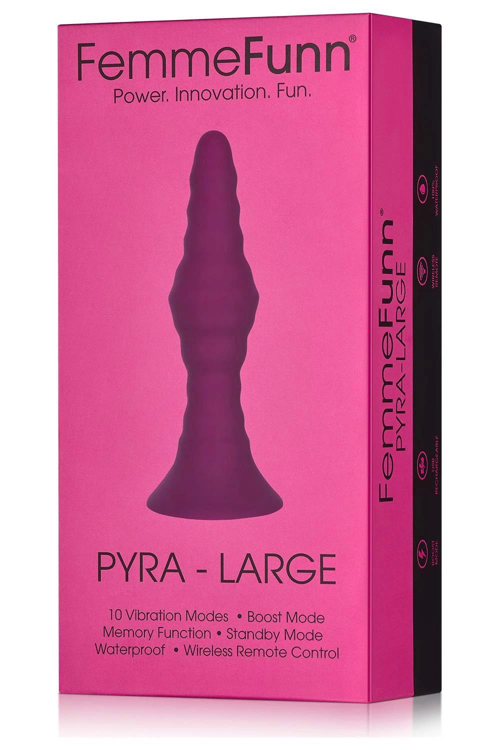 Plug anale Pyra 10 funzioni – vibrante, ricaricabile, fucsia | FemmeFunn