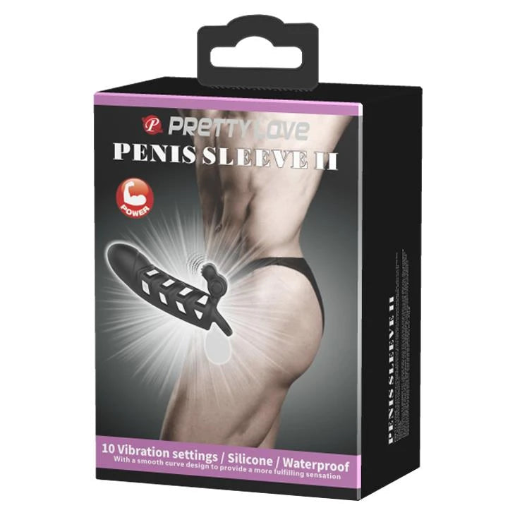 Guaina per il pene II 10 funzioni – vibrante, nera | Pretty Love