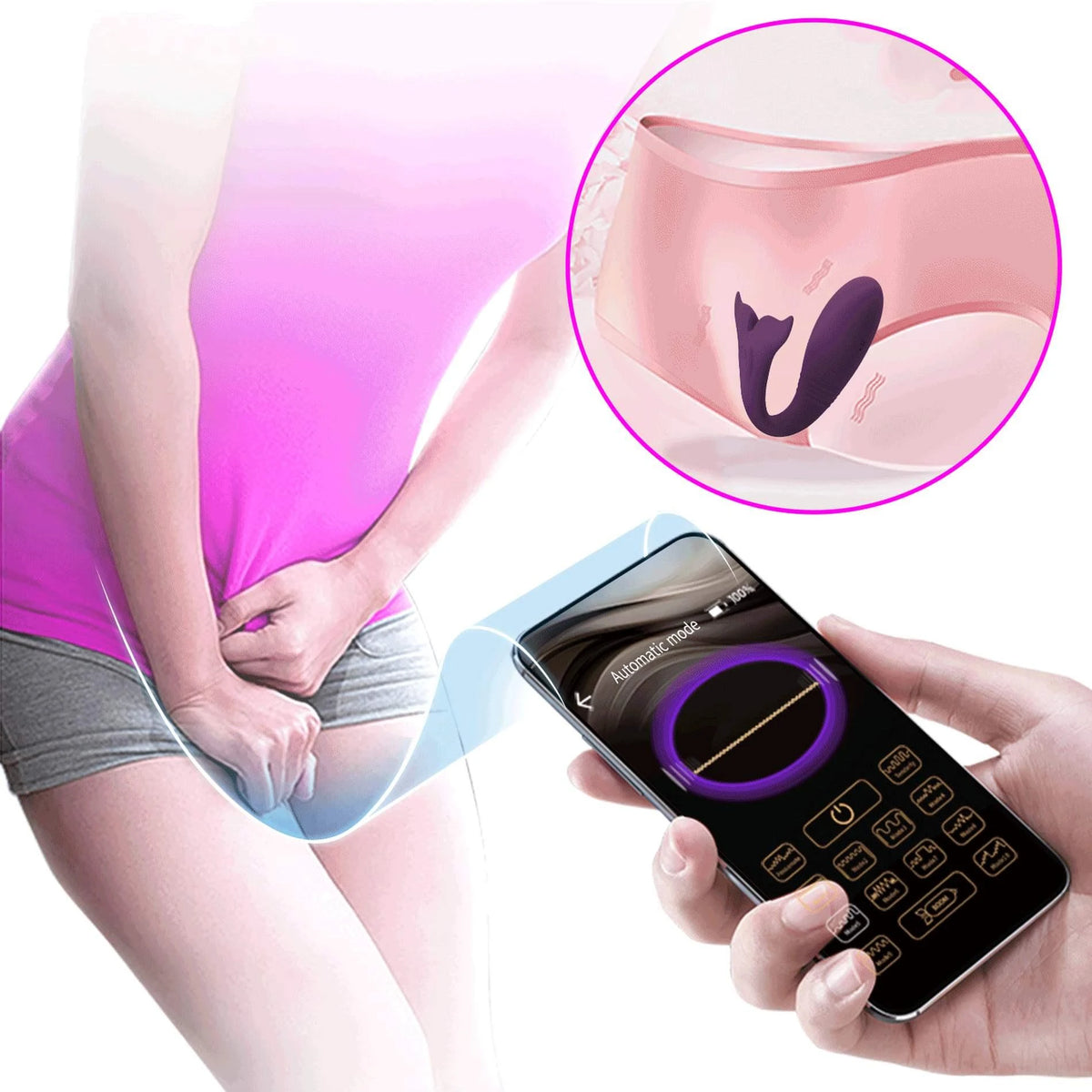 Spezial-Vibrator Jayleen Mobile distance 12 Funktionen – App-gesteuert, wiederaufladbar, pflaume | Pretty Love