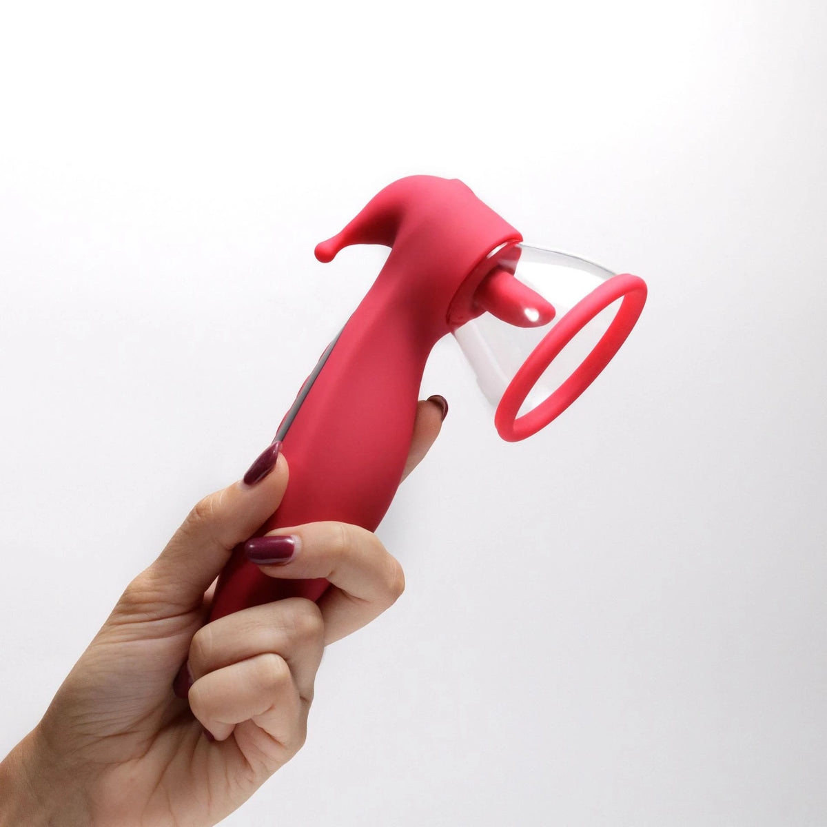 Clitoral stimulator Saci 7 functions – with suction cup, red | Crushious