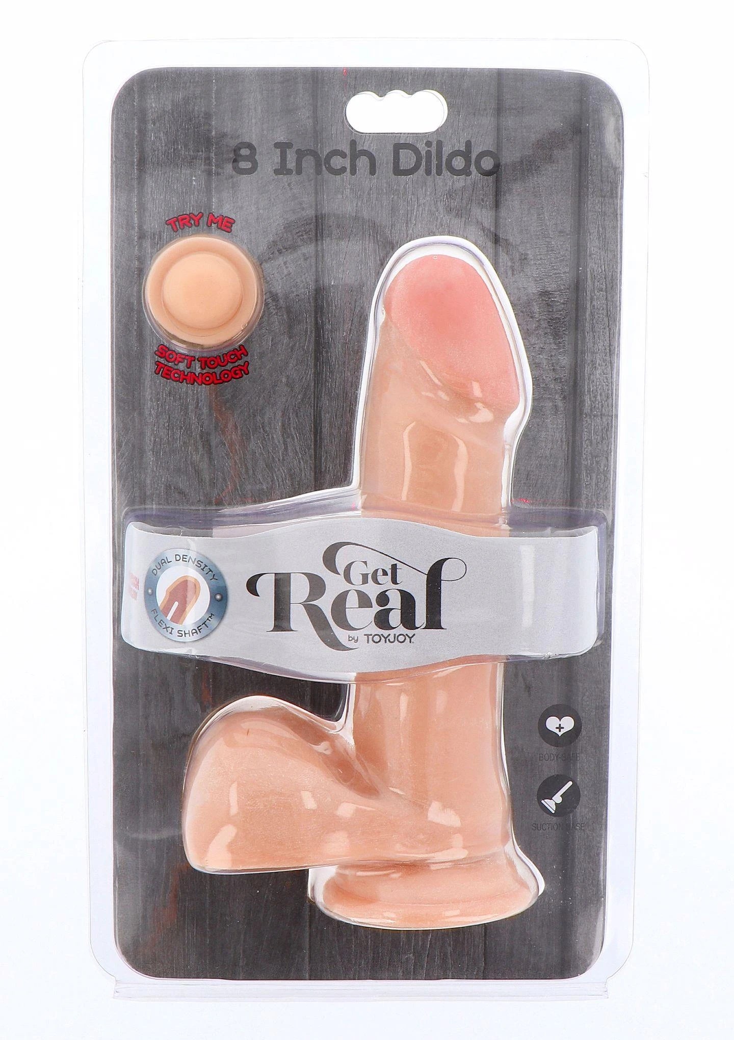Gode de densité double 8 pouces Boules Couleur de peau claire