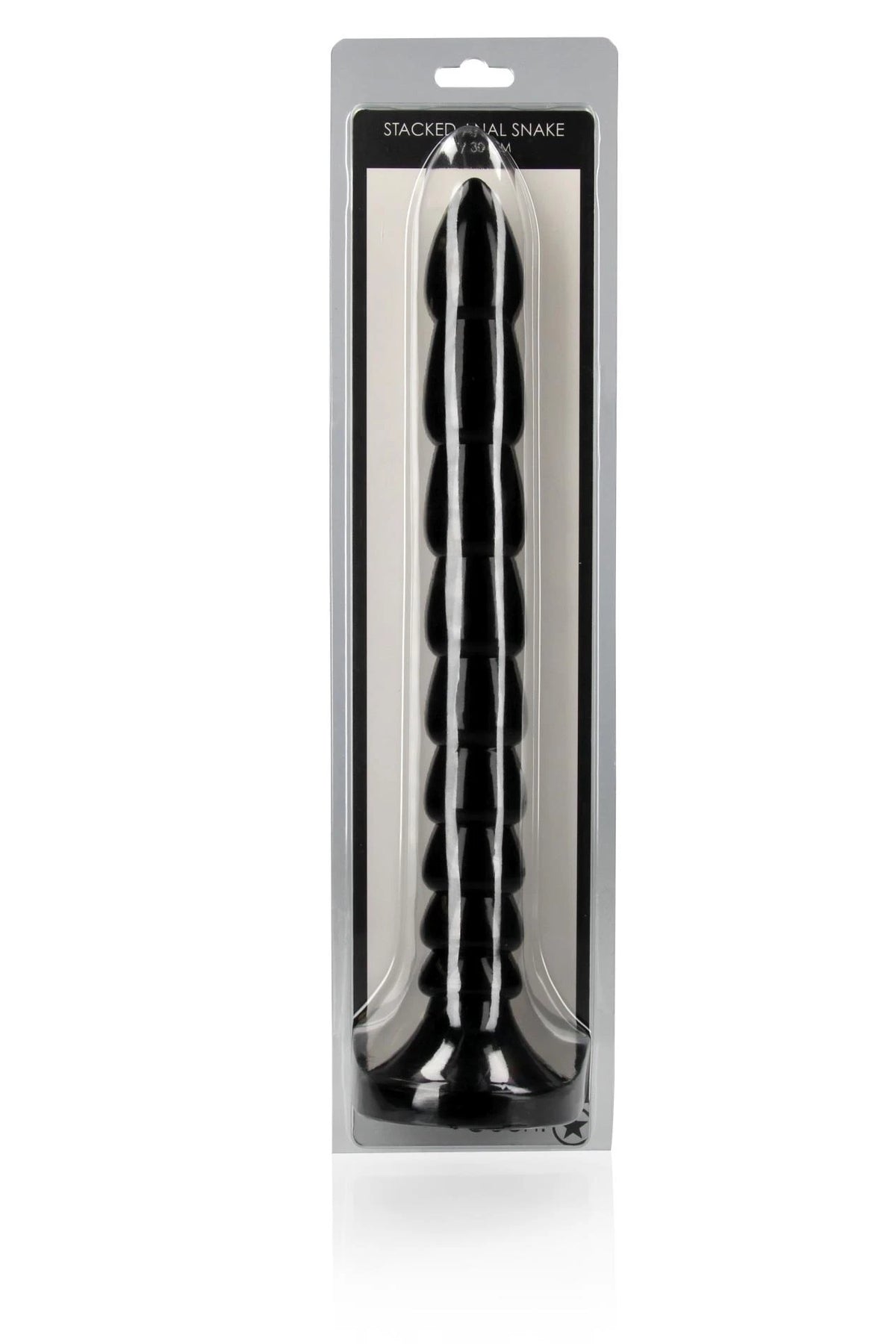 Dildo Stacked Snake 34.1 cm – with suction cup, black | Ouch!