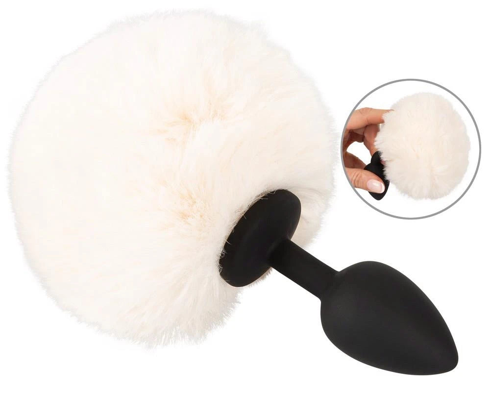 Butt plug fluffy tail 14.2 cm – white