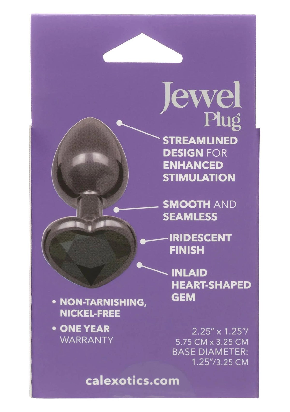 Plug anal Heart – com joia 30-16516-X-BLACK | Calexotics