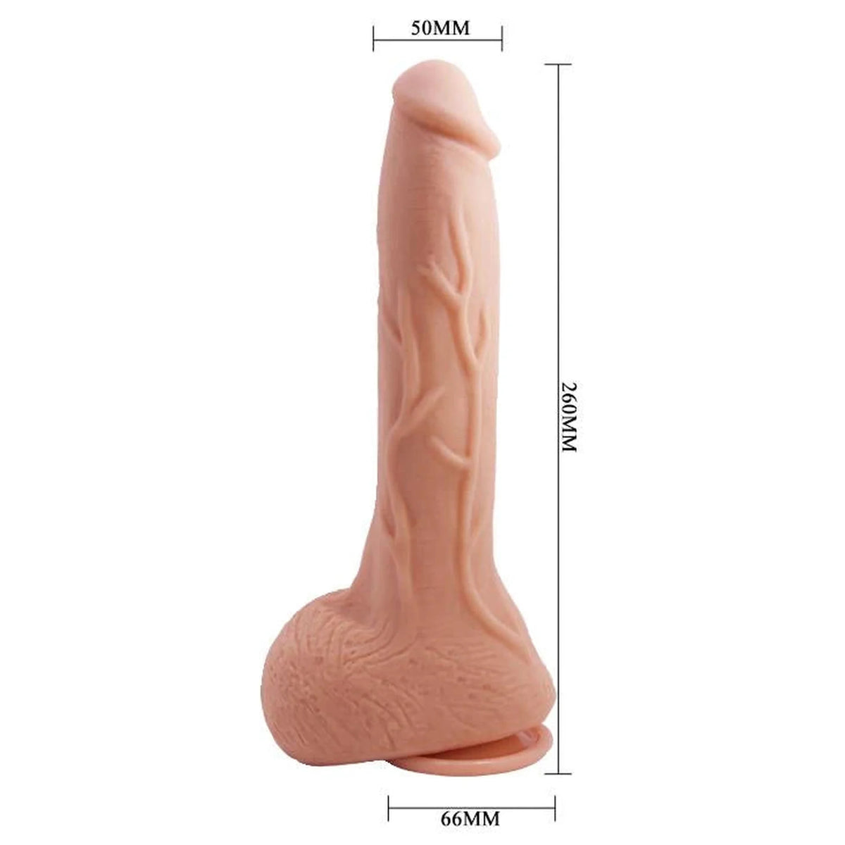 Realisztikus dildó Beatiful Jack 10 2 – tapadókorongos, vibrációs, testszínű | Baile