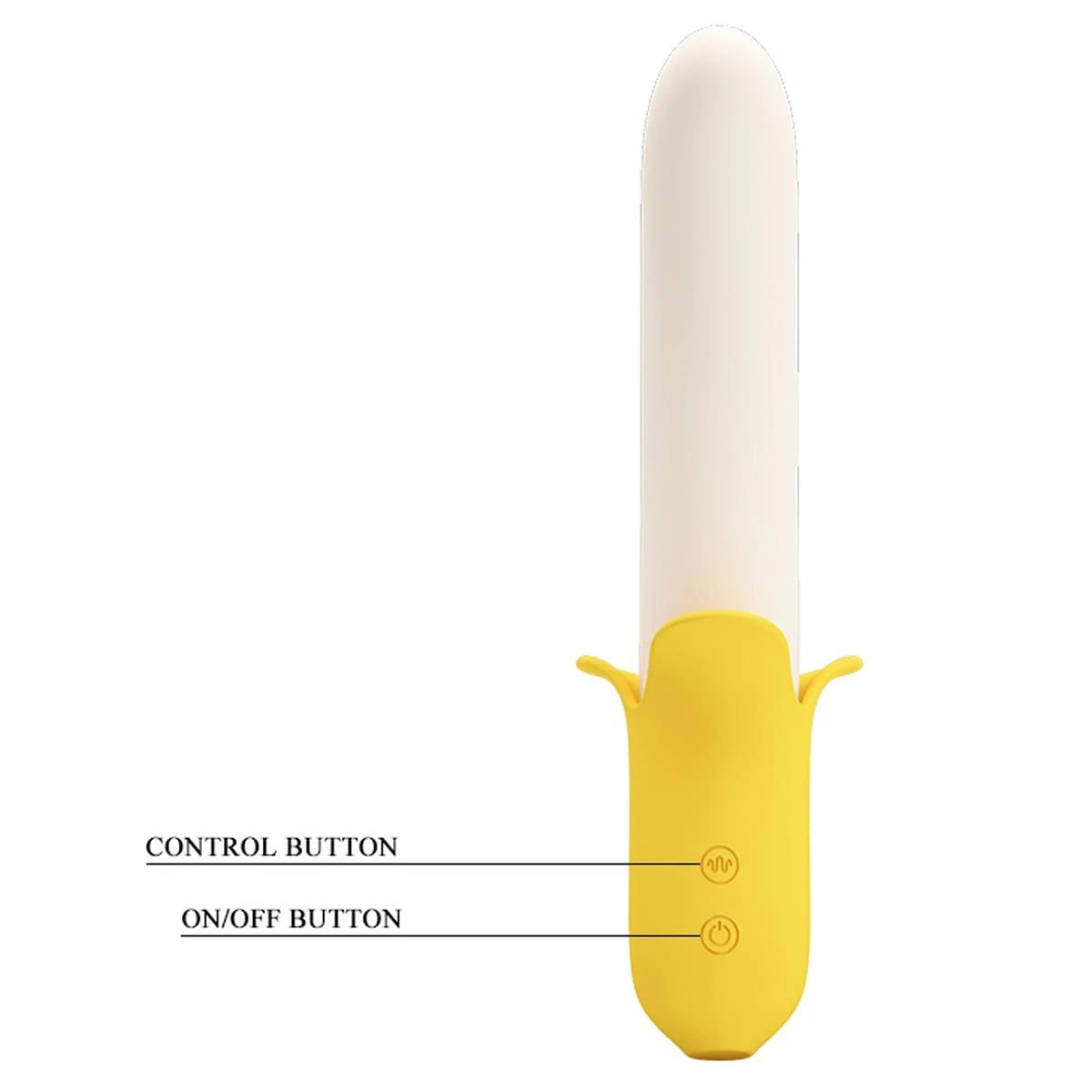 Vibromasseur classique Banana Greek 3 7 fonctions – rechargeable, à va-et-vient, blanc | Pretty Love