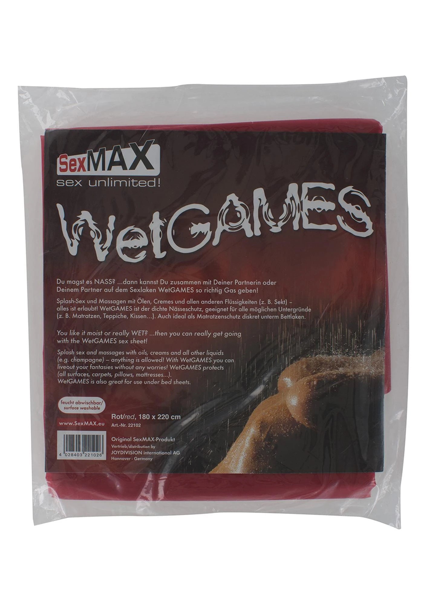 Drap de sexe BDSM-SexMAX WetGAMES, 180 x 220 cm, rouge