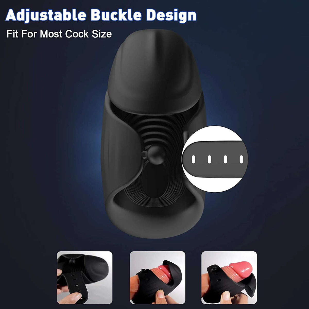 Masturbador wearable 8 funciones – recargable, vibrador, negro | Favorites
