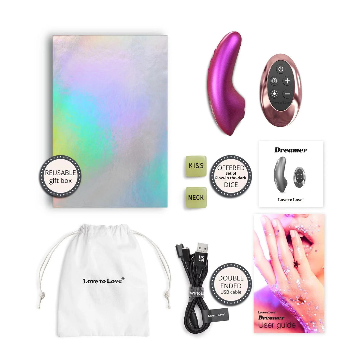 Mini vibrátor Iridescent Berry 5 funkció – távirányítós, újratölthető | Love to Love