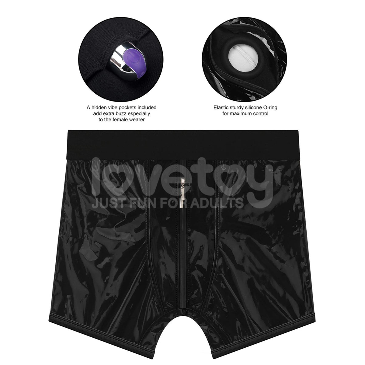 Imbracatura strap-on Chic waist – vibrante, nera 10-LV715303A | Lovetoy