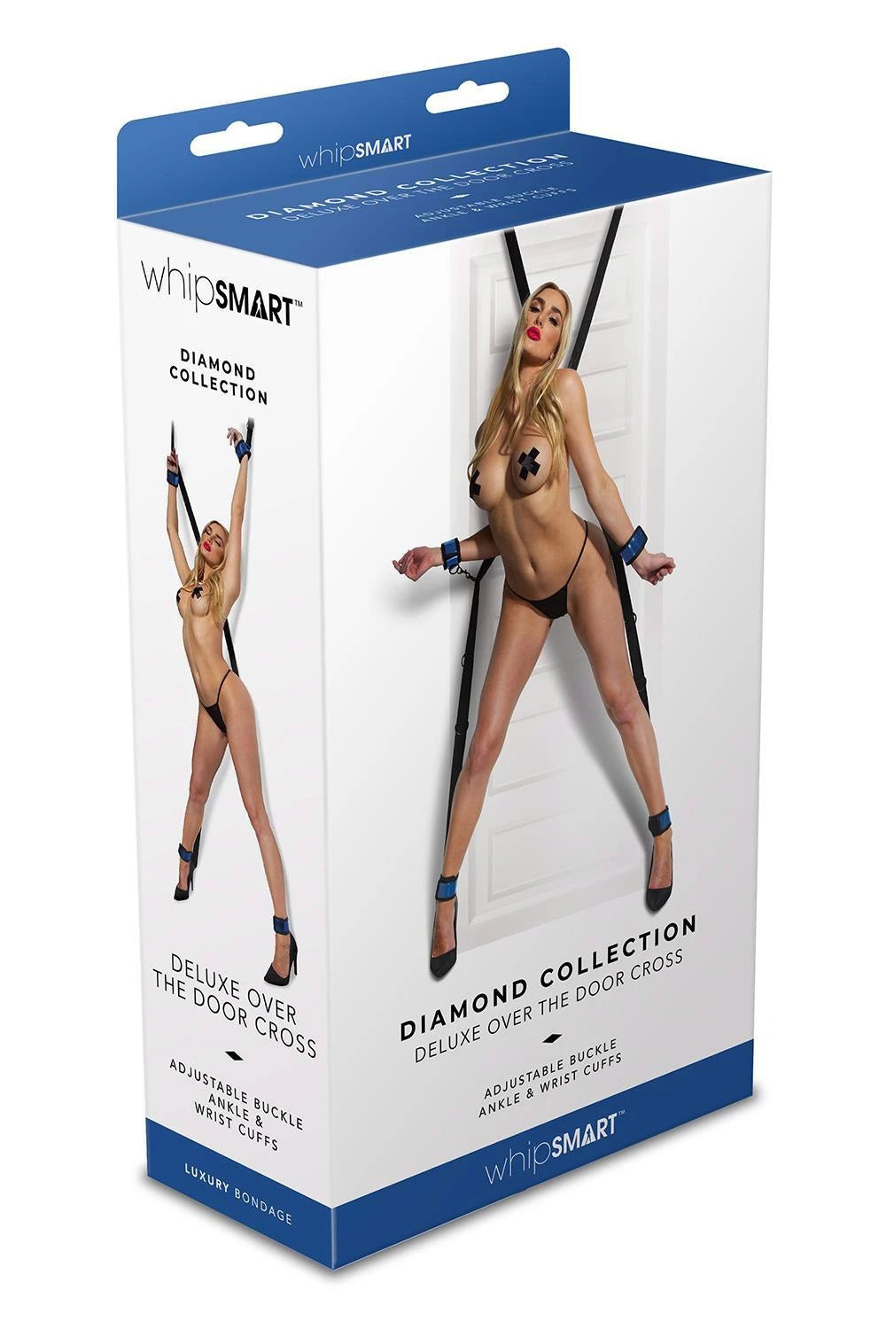 Costrizione bondage Over THE Door Cross – con gioiello, blu | Whipsmart