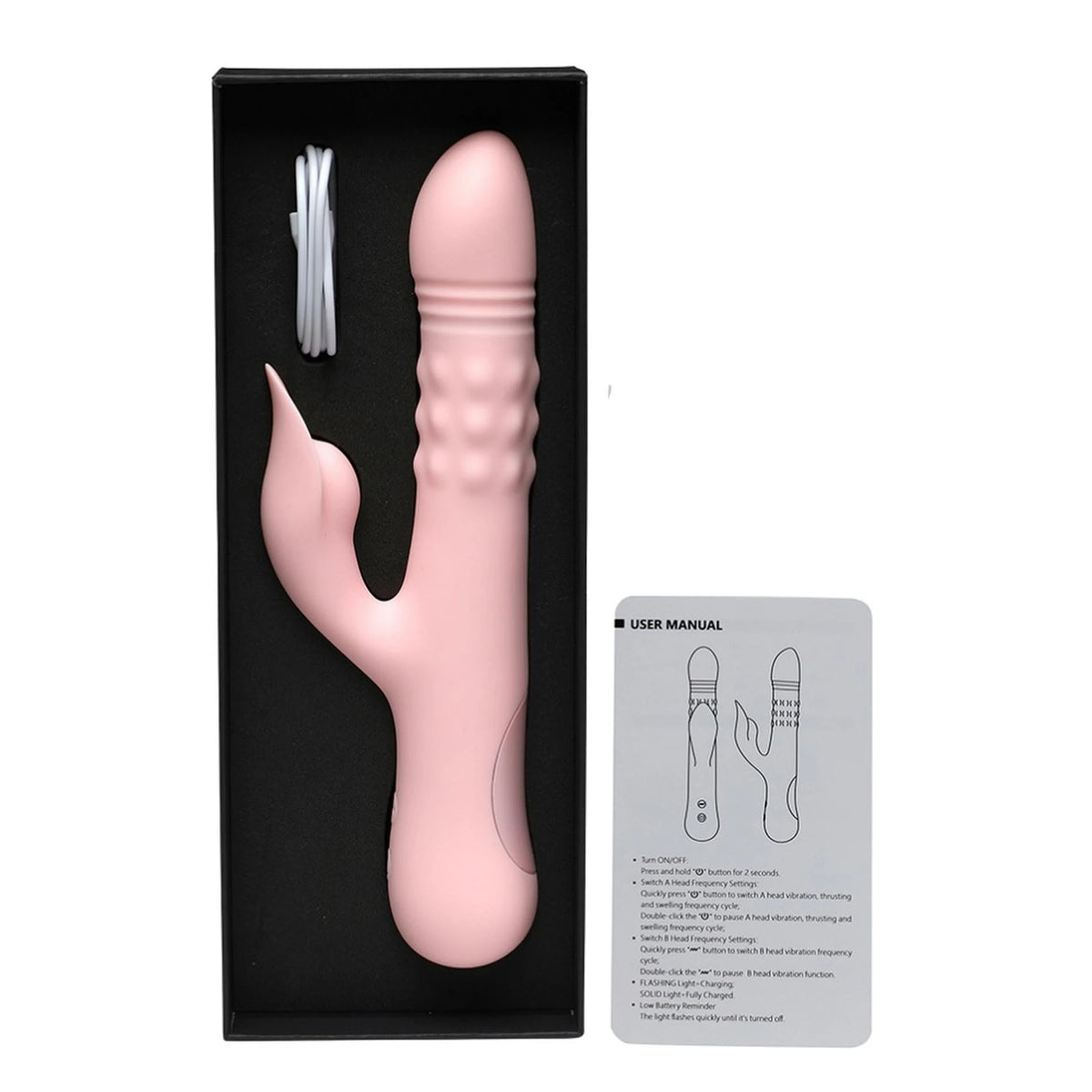 Vibrador rabbit Flirt – recargable, rosa | INTY Toys