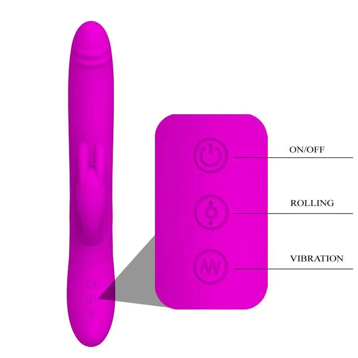Vibratore rabbit Byron 7 funzioni – ricaricabile BW-069001 | Pretty Love