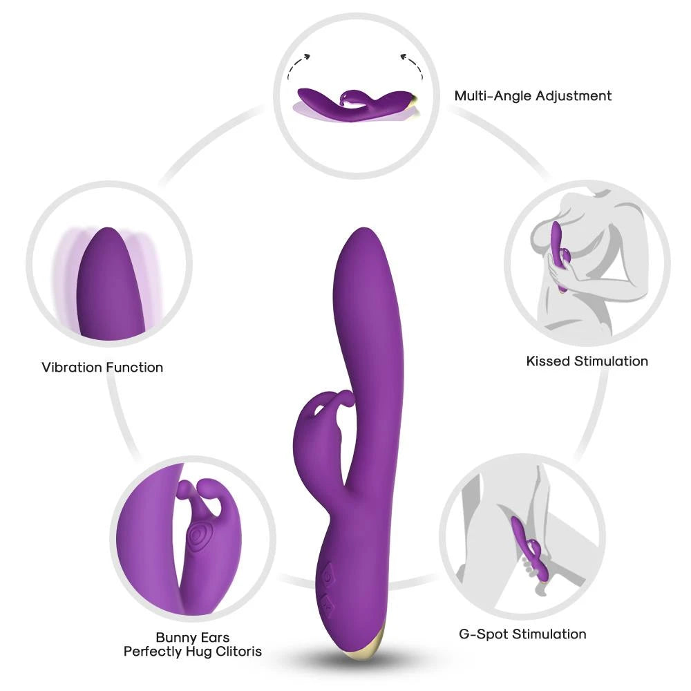 Vibrador rabbit Bonnie 9 funciones – recargable, morado | Favorites