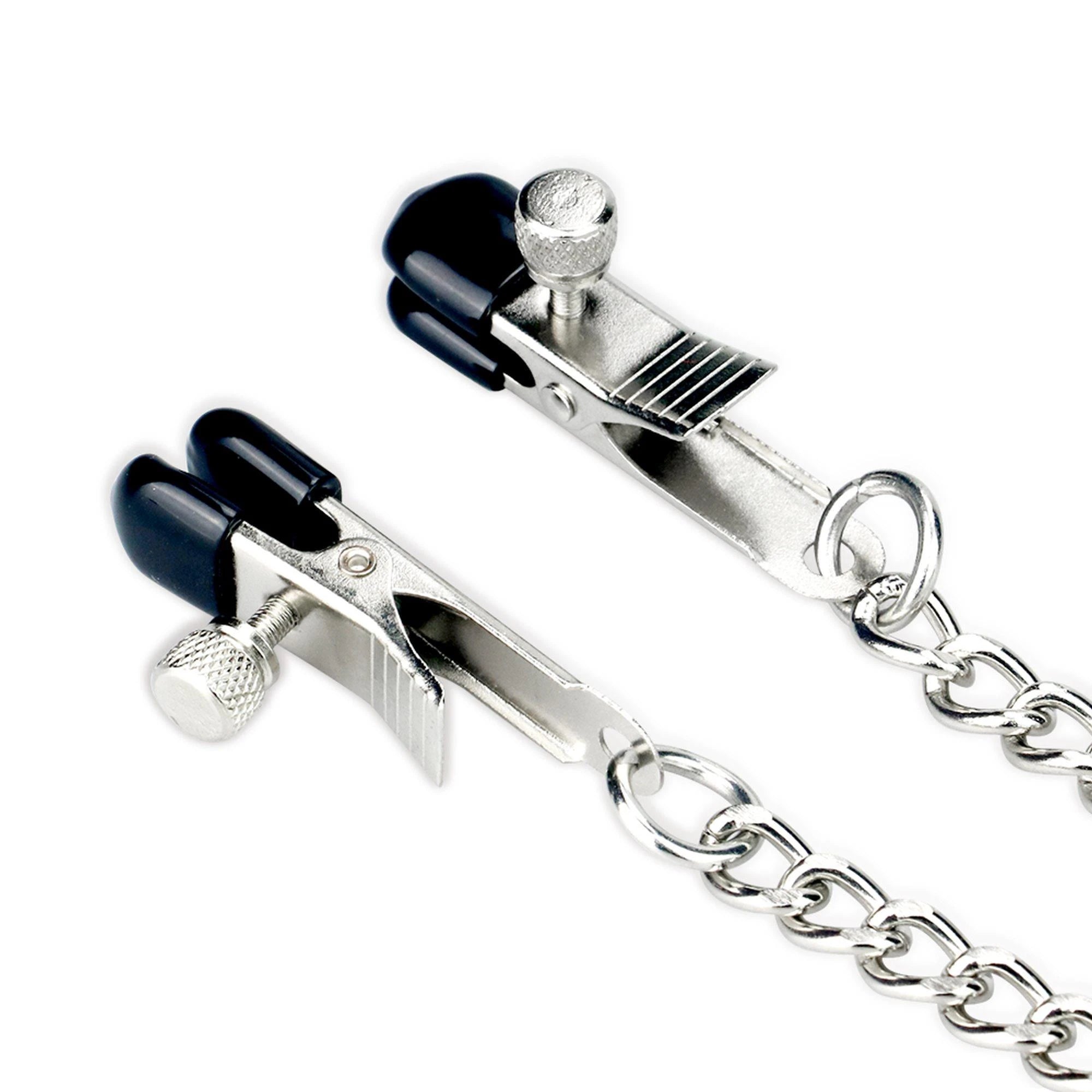 Collier en argent métallique avec pince à téton