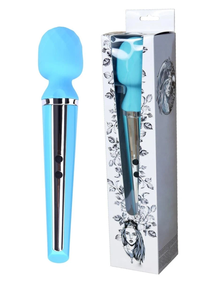 Masajeador wand Genius 10 funciones – recargable, azul claro | Favorites