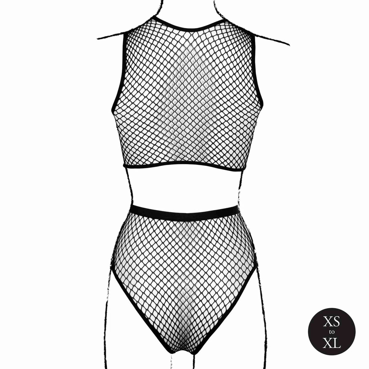 Conjunto de lingerie Crop Pantie Structure 2 peças – preto | Le Désir