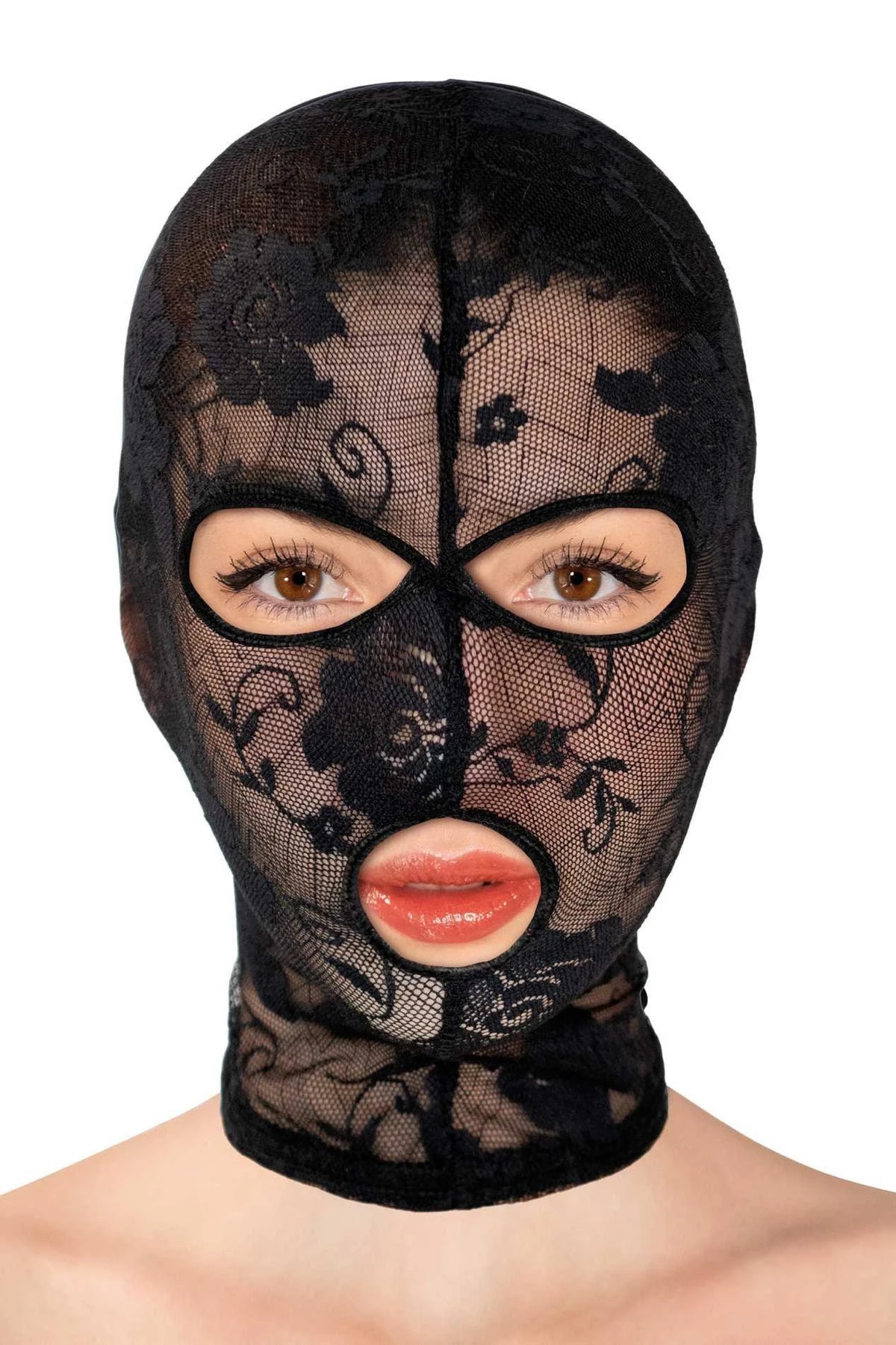 Maschera Cagoule resille motifs | Fetish Tentation