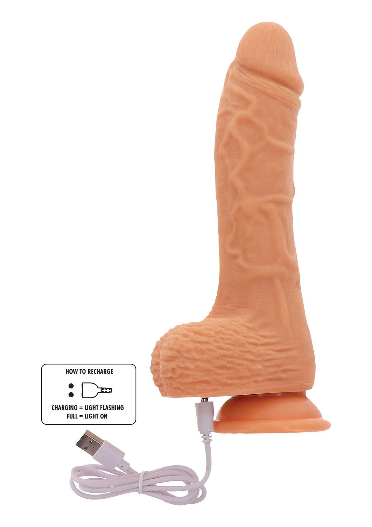 Realisztikus vibrátor Up&Down tone – tapadókorongos, forgó, testszínű | ToyJoy