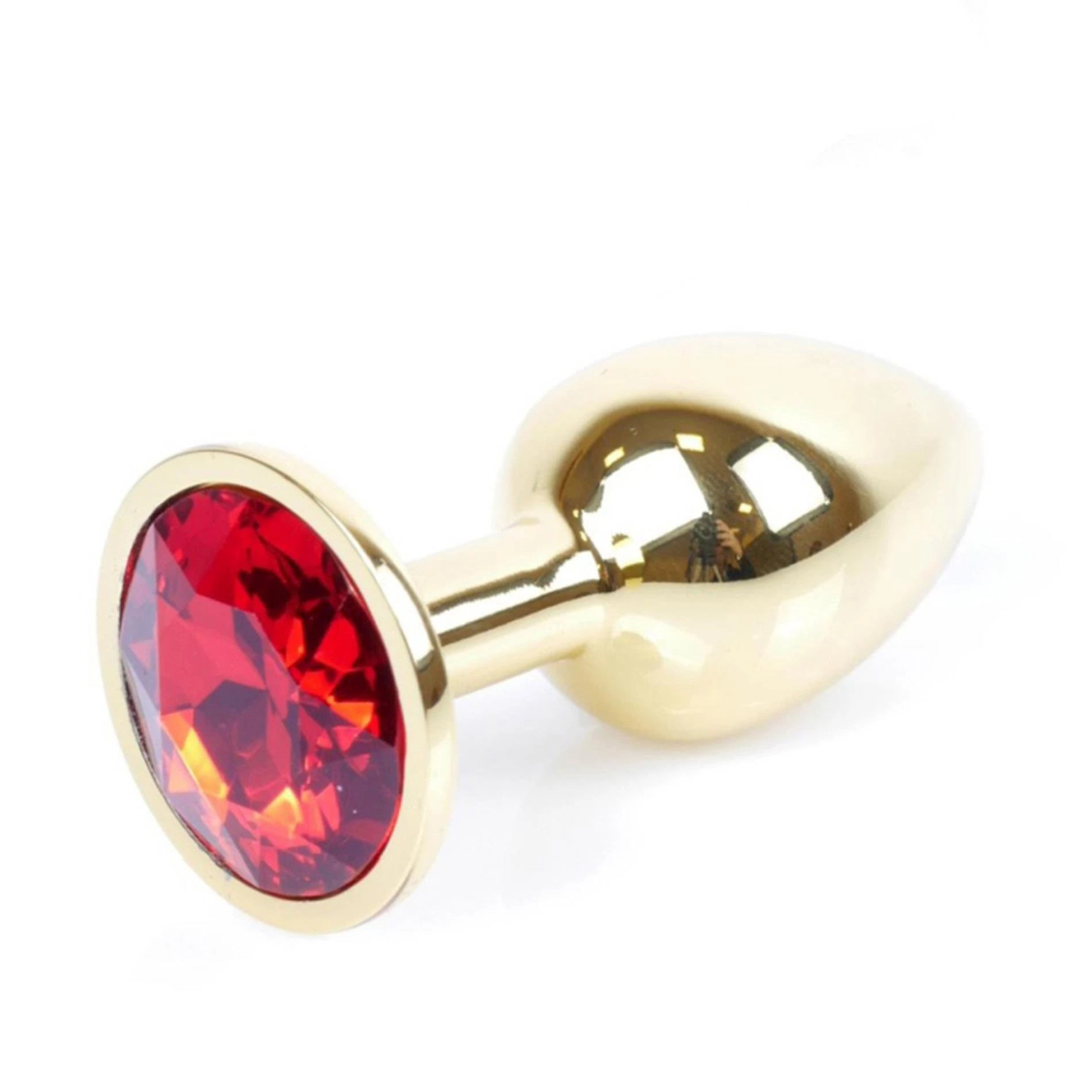 Plug-Bijoux Or PLUG- Rouge