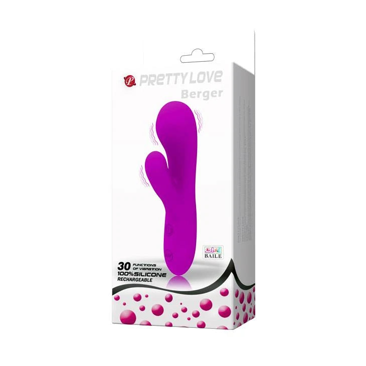 Vibromasseur rabbit Berger 30 fonctions – rechargeable, fuchsia | Pretty Love