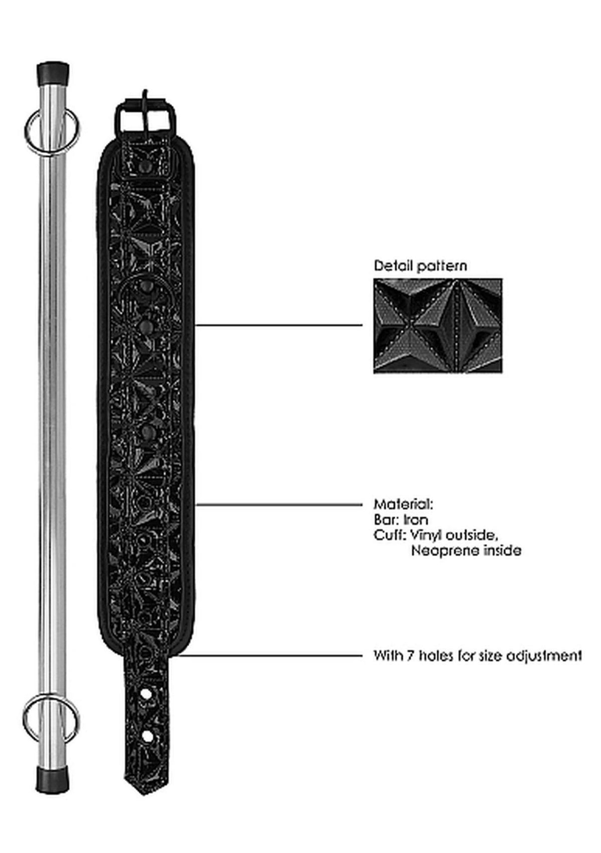 Esposas Spreader Bar – negra | Ouch!