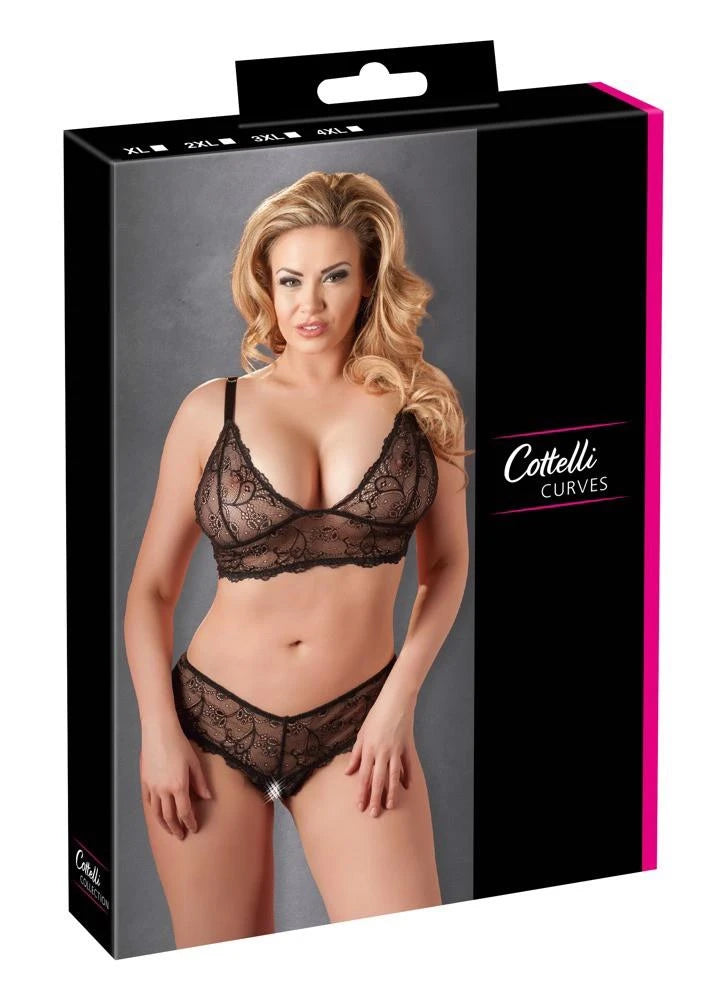 Soutien-gorge et string noirs 3XL
