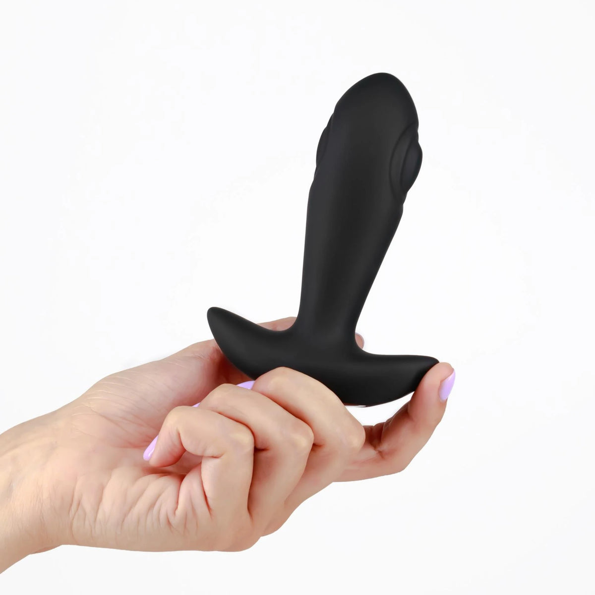 Butt plug Octo Tapping 10 functions – remote control, vibrating, black | Crushious