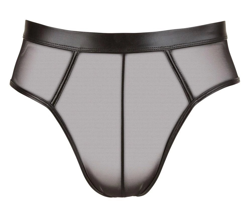 Cueca de homem – wetlook, preta | Svenjoyment