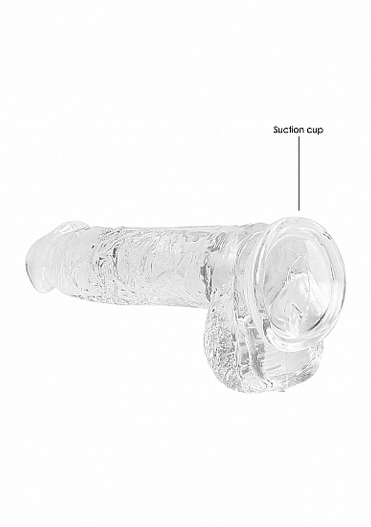 Gode réaliste 6″ 17 cm – avec ventouse, transparent | RealRock